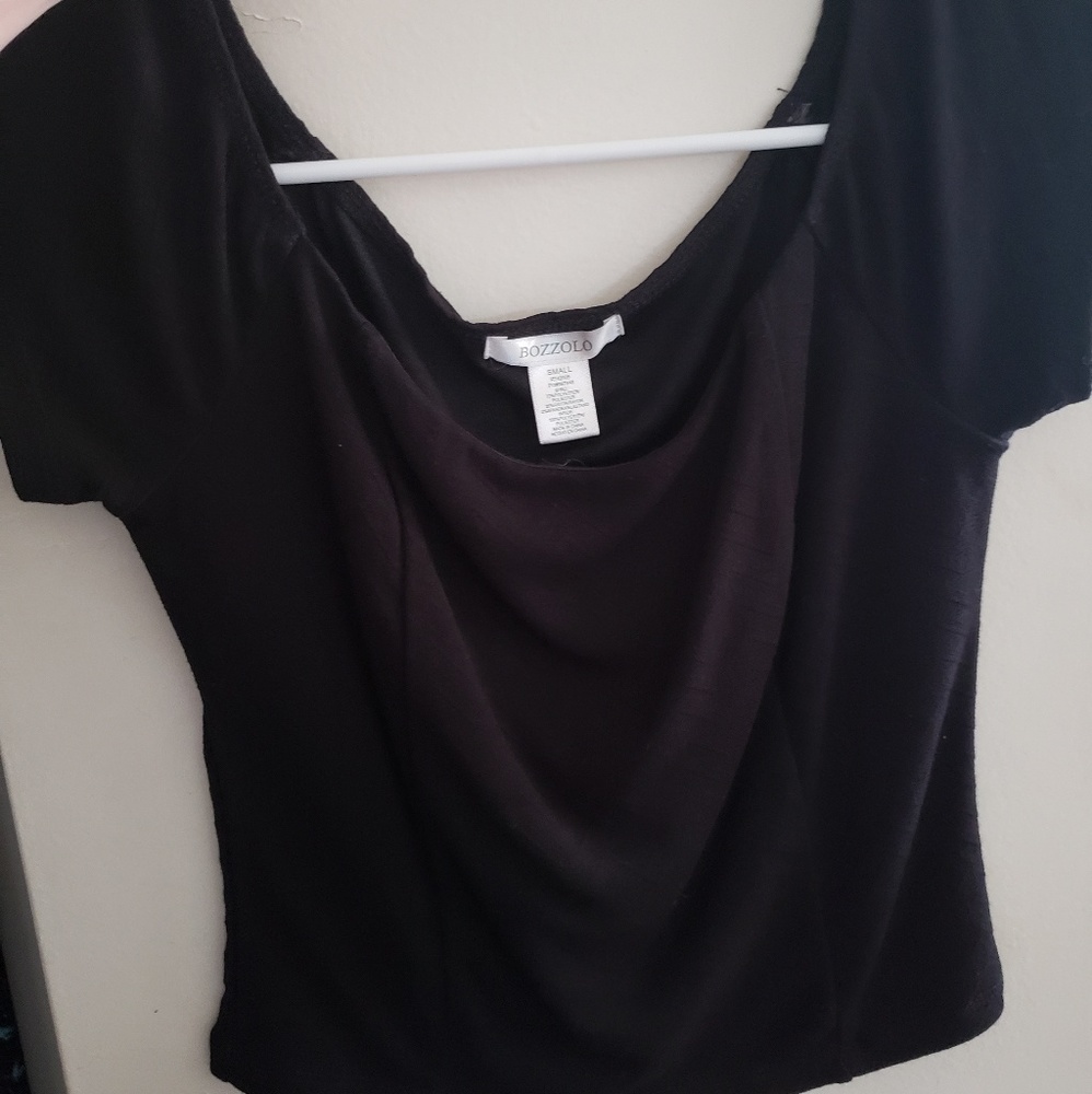 Black off shoulder crop top